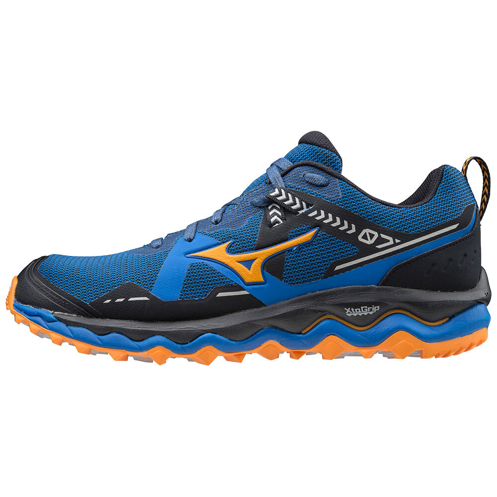 Zapatillas Trail Running Mizuno Wave Mujin 7 Hombre Azules/Naranjas España IEXZ-75931